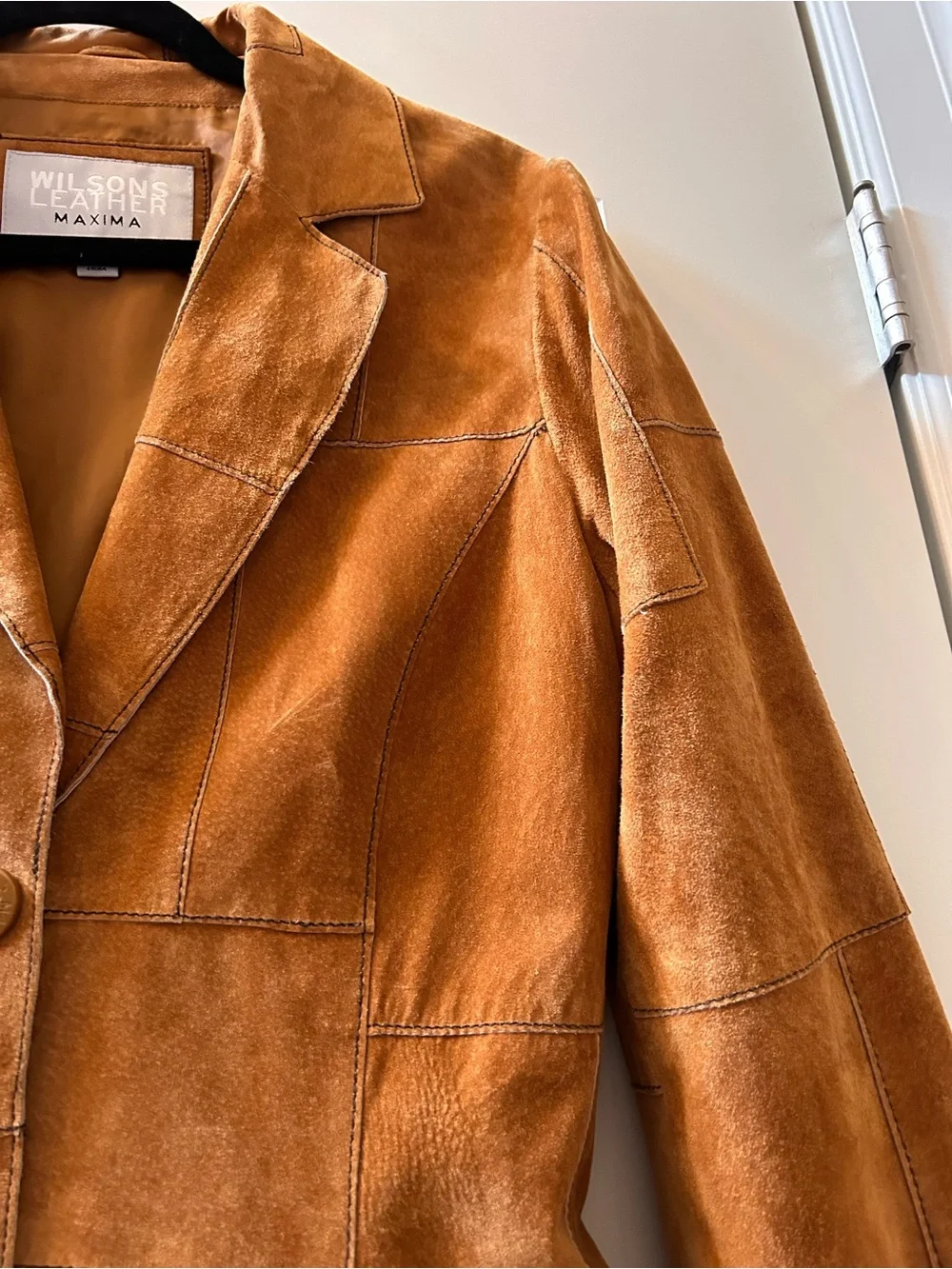 Wilson’s Leather Maxima Suede Patchwork long length jacket. Penny Lane. 70’s. M - Picture 2 of 11